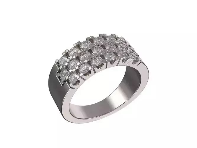 Golden ring with diamonds