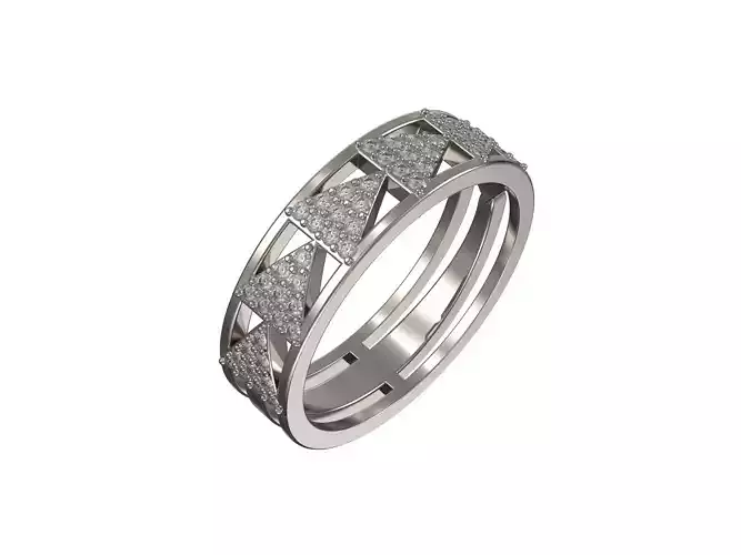 Arrows ring with diamonds