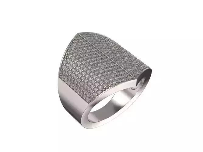 Custom golden ring with diamonds