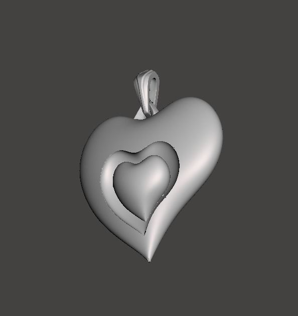 Heart pendant 3D print model_7