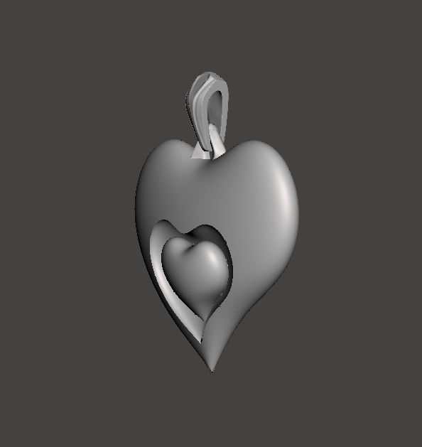 Heart pendant 3D print model_3