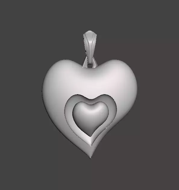 Heart pendant 3D print model_0