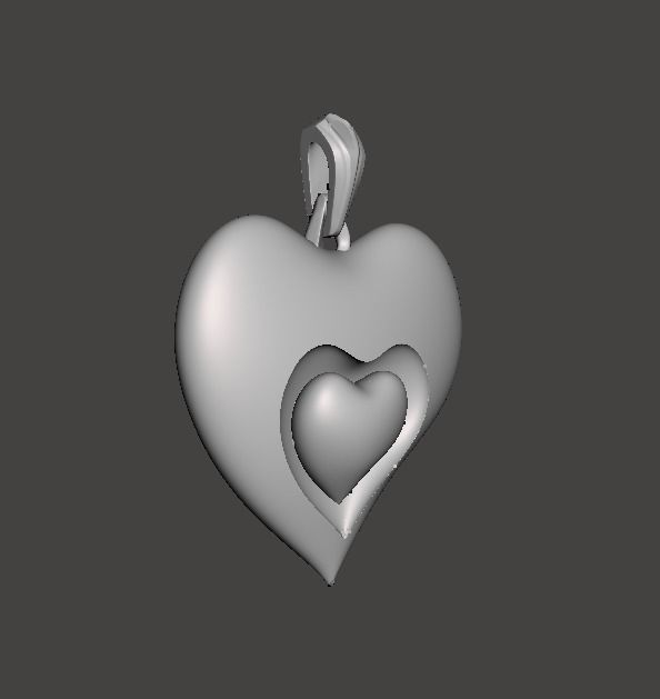 Heart pendant 3D print model_2