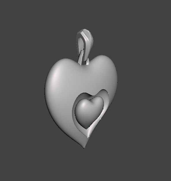 Heart pendant 3D print model_6