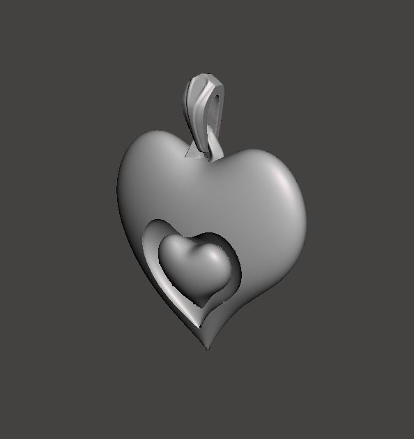 Heart pendant 3D print model_5
