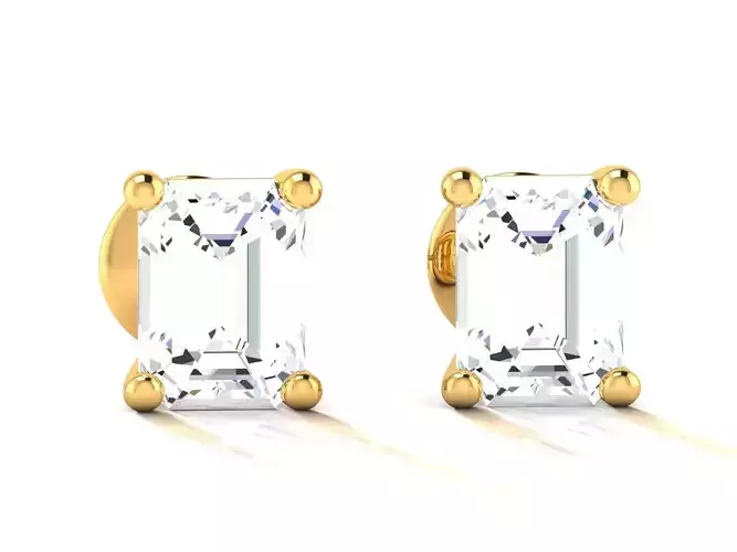 1547A rose gold emerald stud earrings