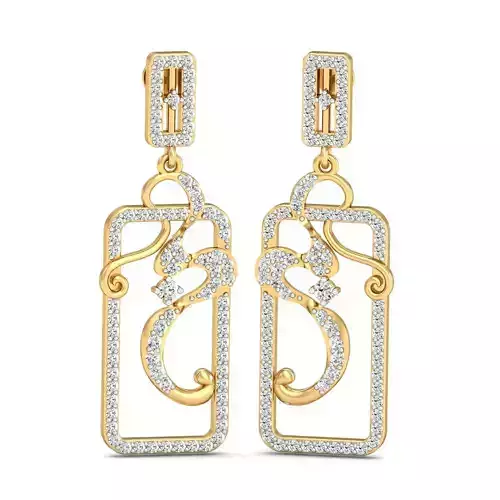 Women Earrings 3dm STL OBJ FBX Render Details