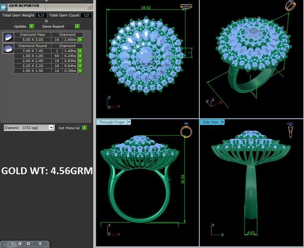 Women Ring 3D print model_3