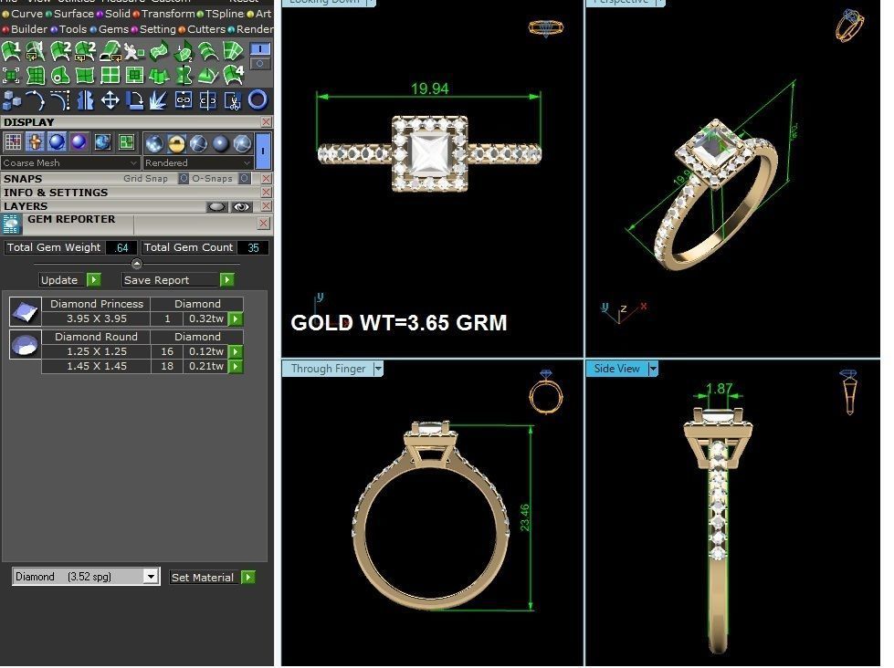 Women Ring 3D print model_10