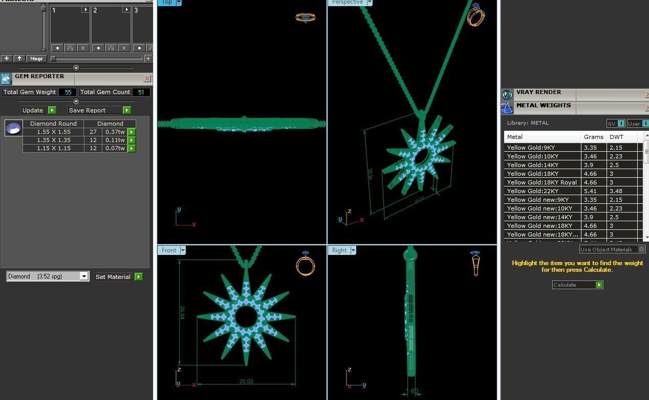 Women pendant 3D print model_10