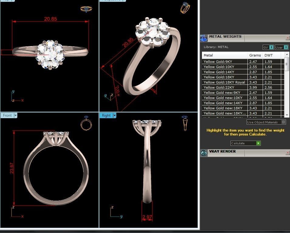 Women Ring 3D print model_10