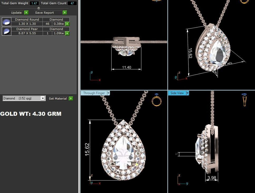 Women pendant 3D print model_10