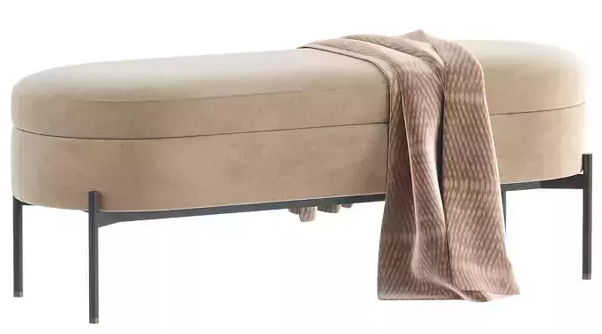Chloe Contemporary Upholstered Storage Bench LumiSource