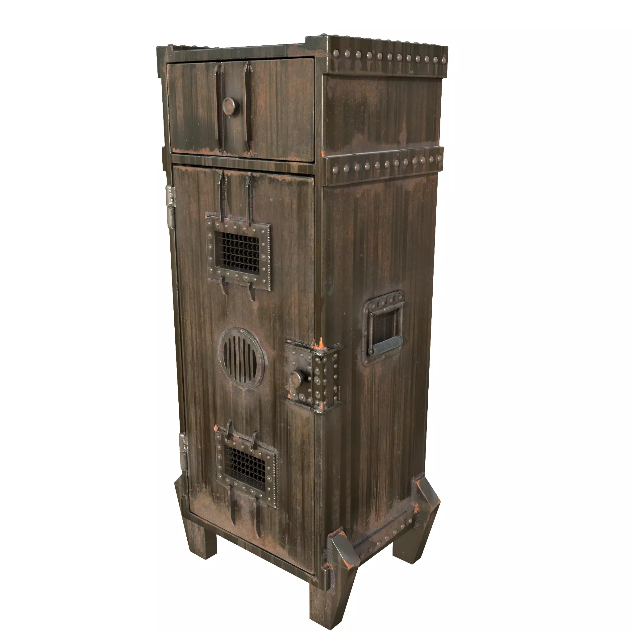 Vintaged industrial metall cupboard loft da1 Free low-poly 3D model