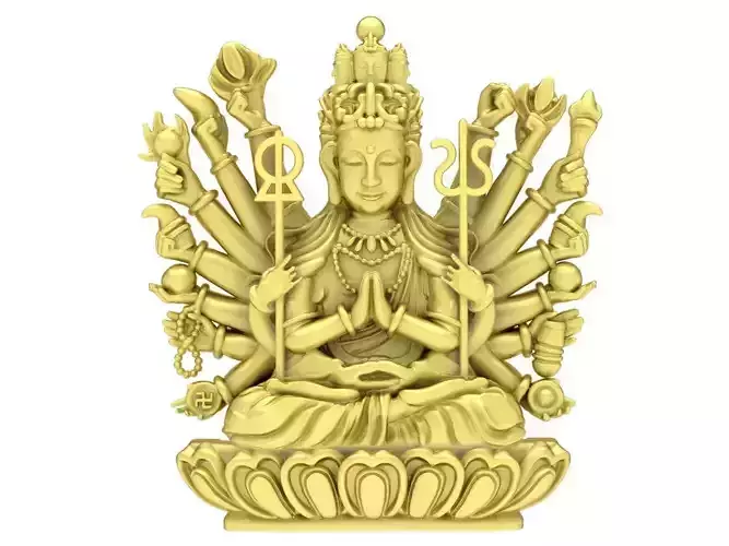 thousand armed buddha pendant 3468