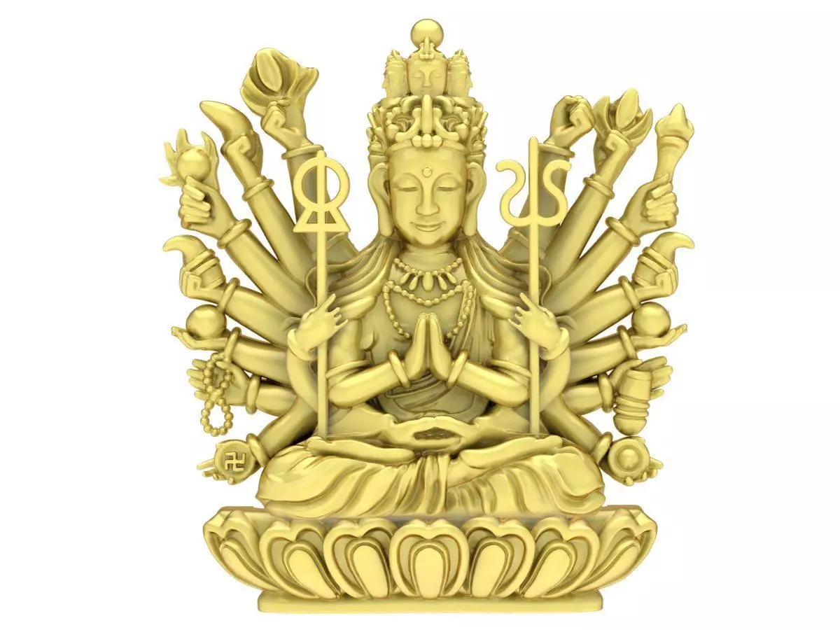 Thousand Armed Avalokiteshvara Buddha Jewelry 3D Model 3468 3D print model