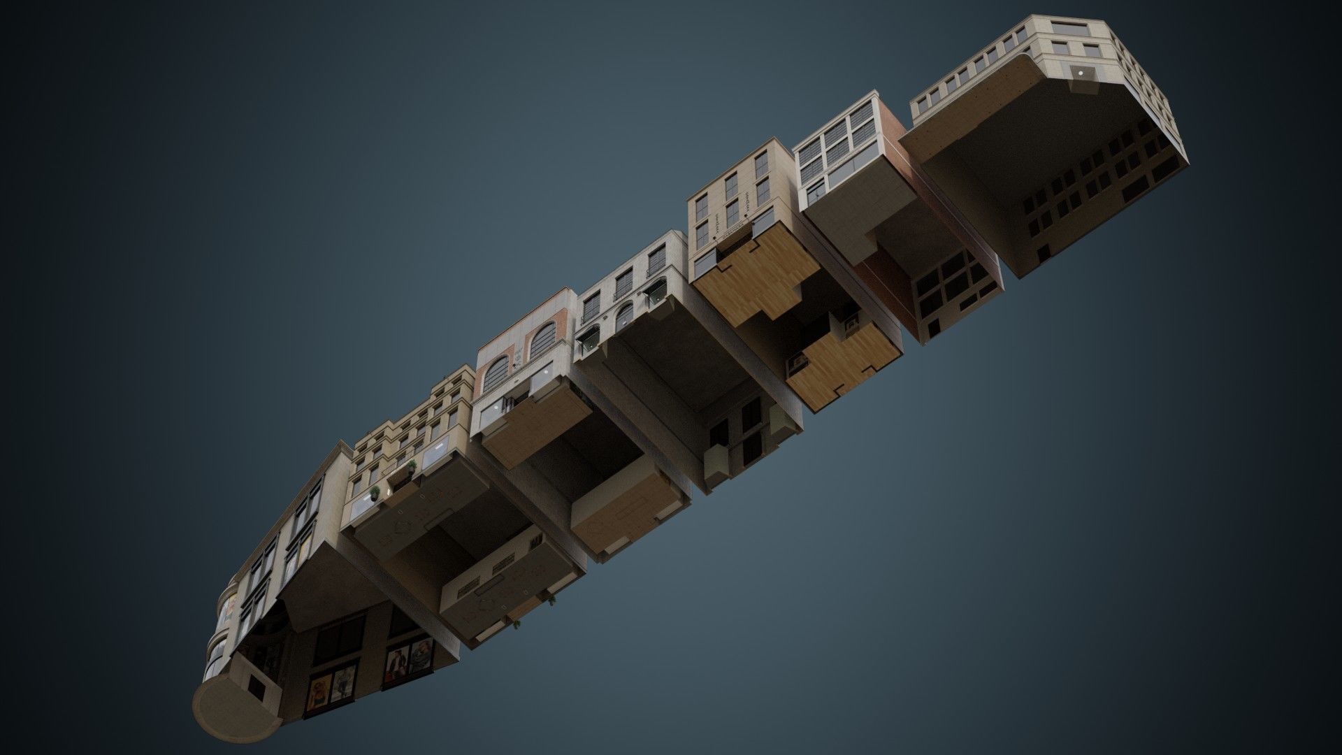 Buildings Collection 2 Low-poly 3D model_4