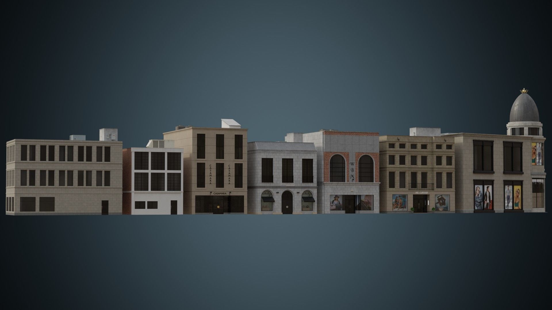 Buildings Collection 2 Low-poly 3D model_3