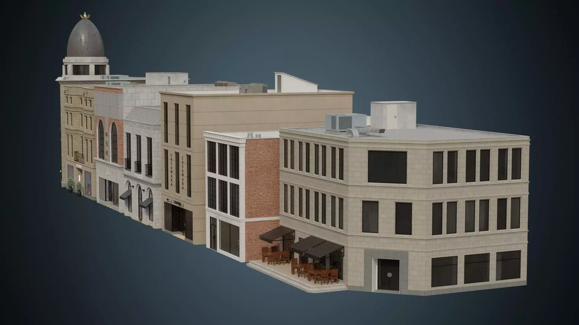 Buildings Collection 2 Low-poly 3D model_0