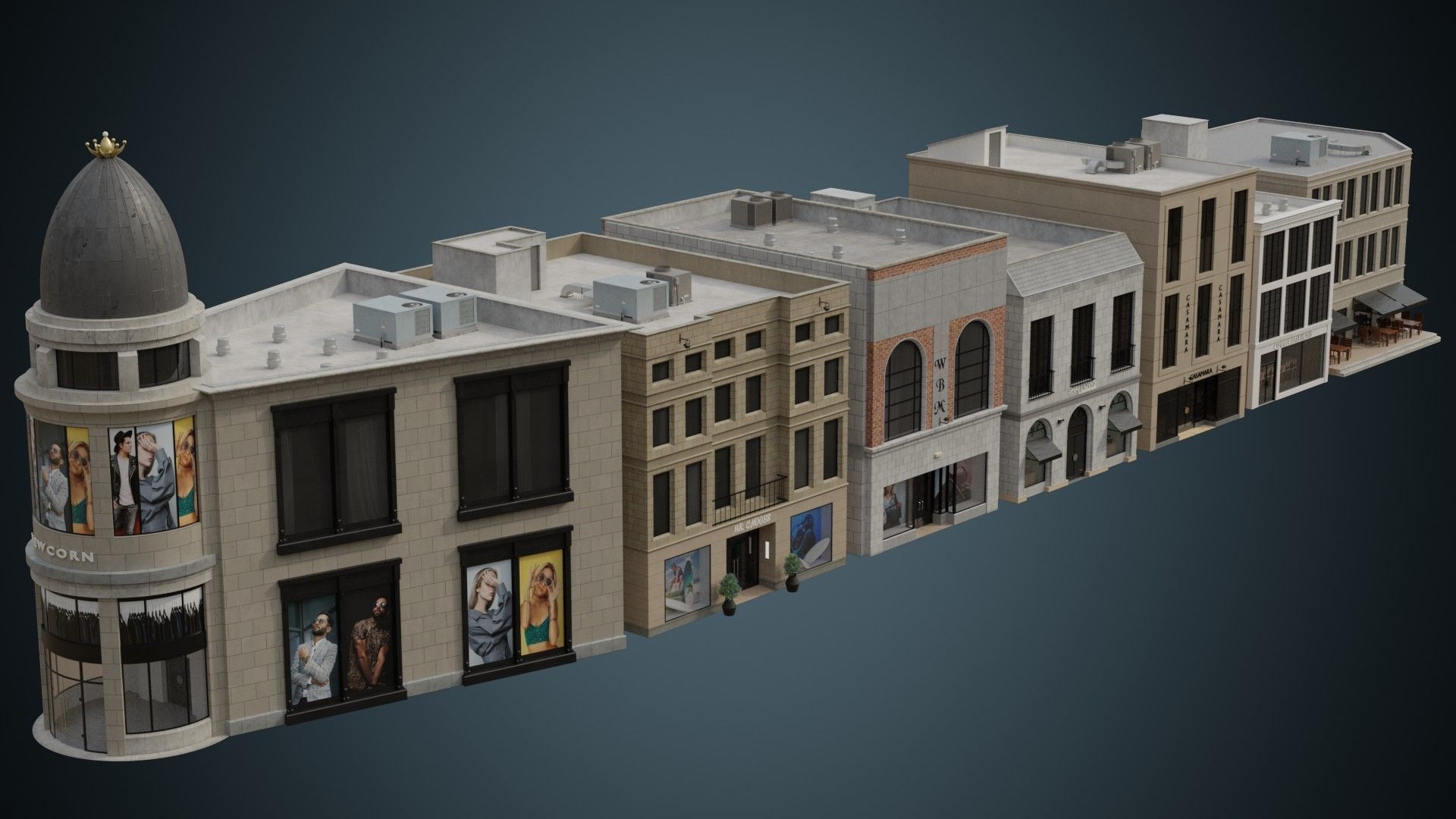 Buildings Collection 2 Low-poly 3D model_1