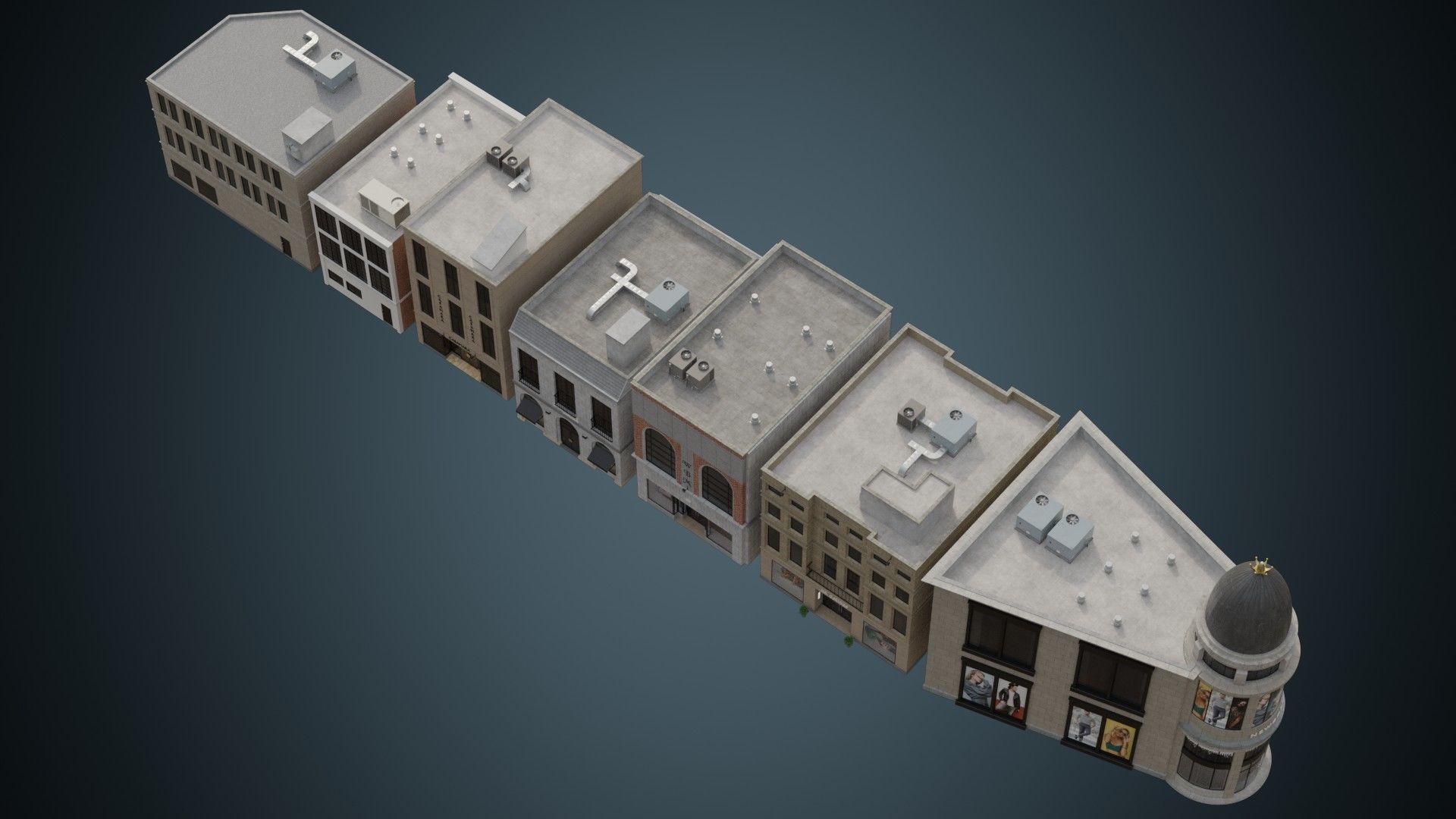 Buildings Collection 2 Low-poly 3D model_2