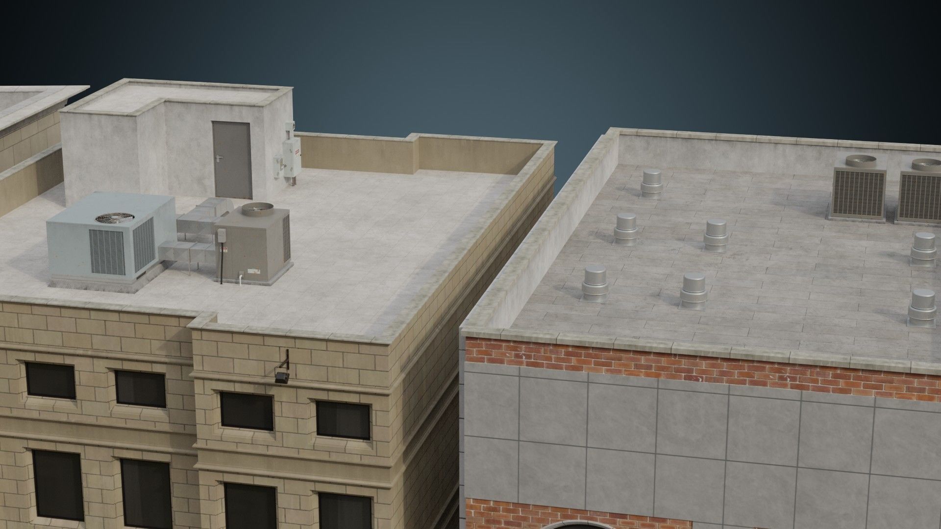 Buildings Collection 2 Low-poly 3D model_13