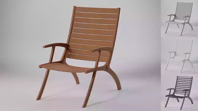 Classic wooden lounge chair 63x94x100