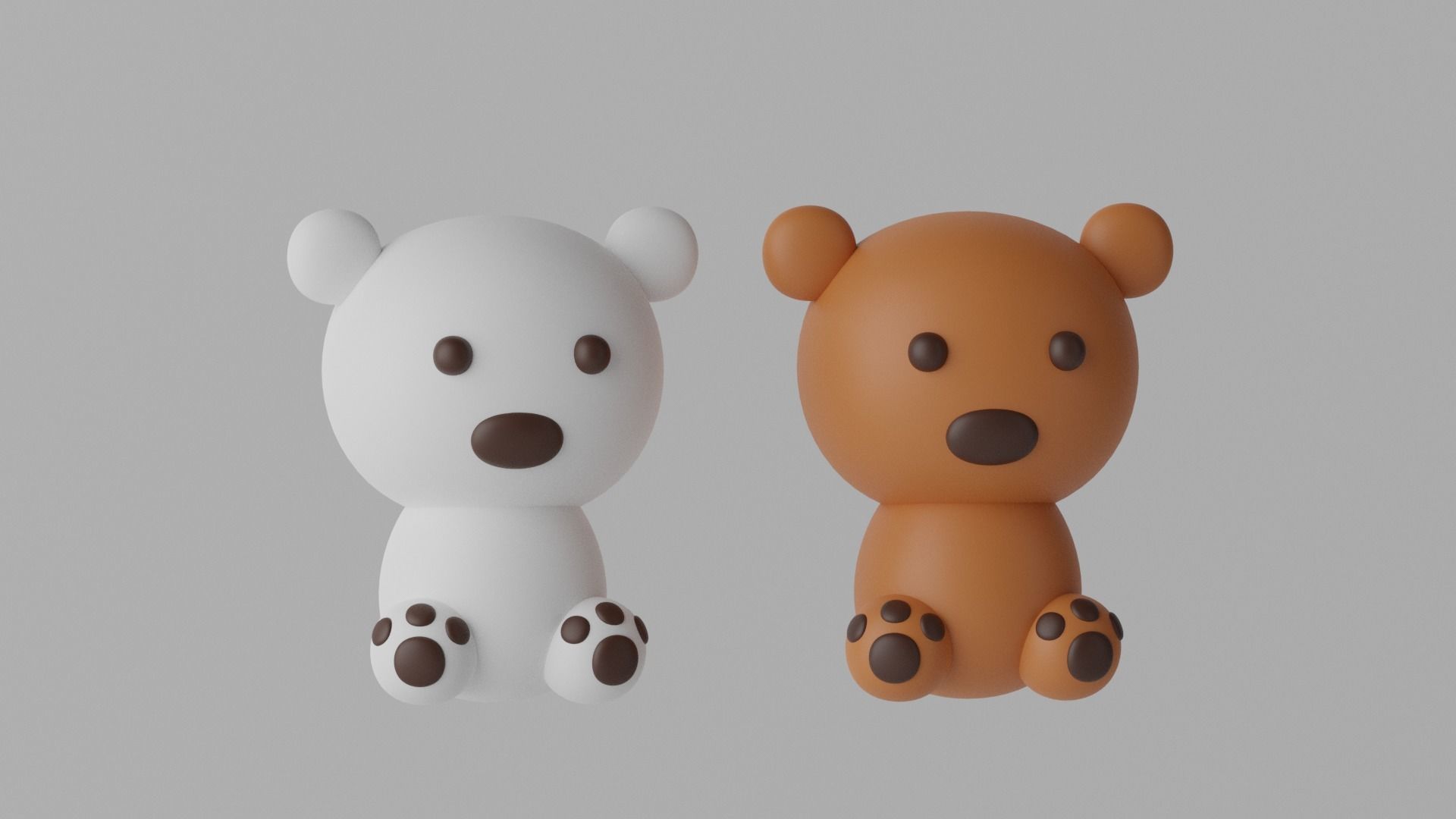 Cartoon Cute Bear 3D model_8