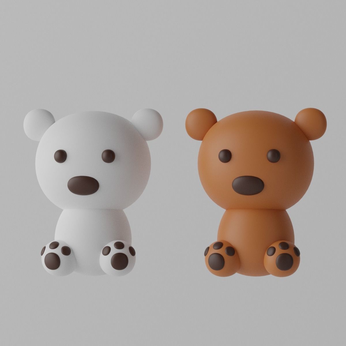 Cartoon Cute Bear 3D model_9