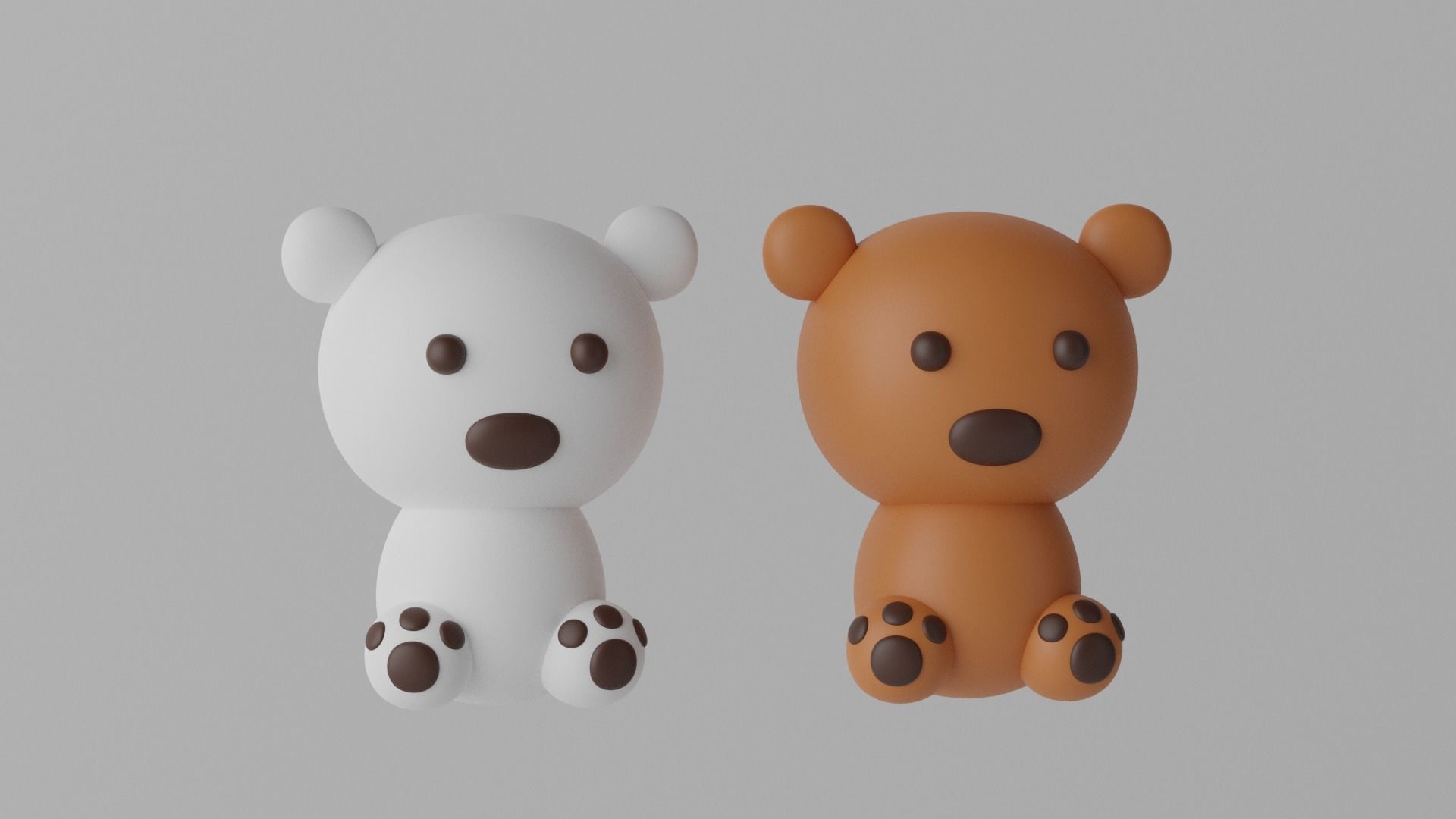 Cartoon Cute Bear 3D model_2