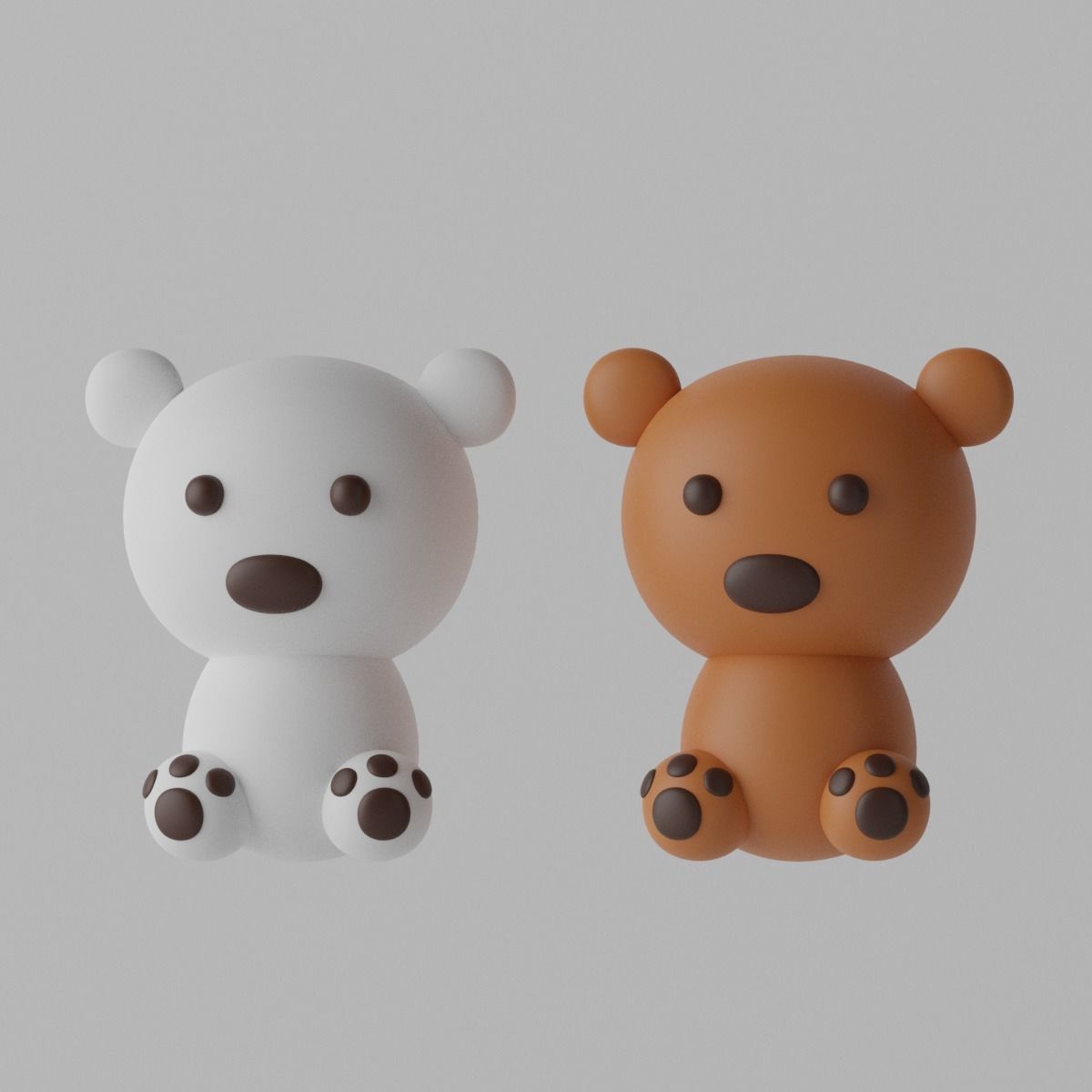 Cartoon Cute Bear 3D model_6