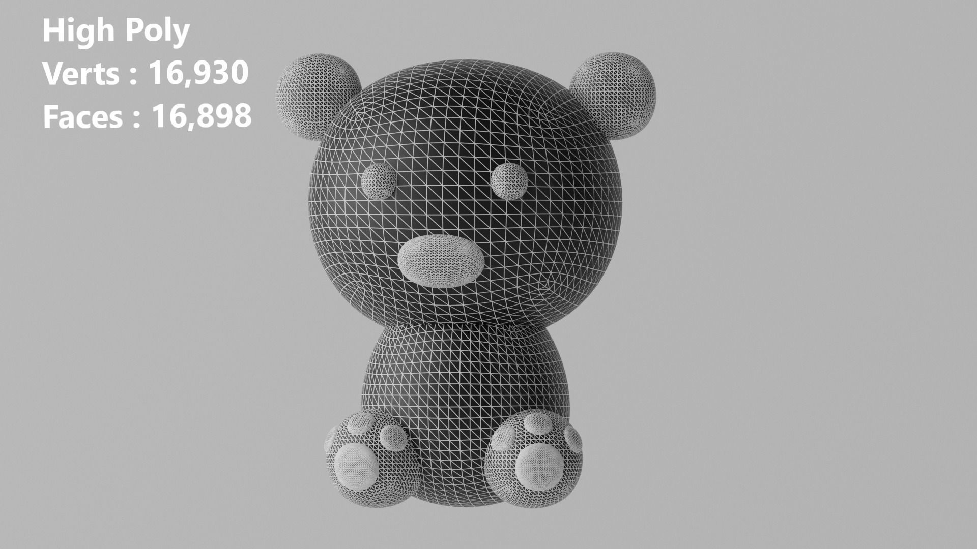 Cartoon Cute Bear 3D model_4