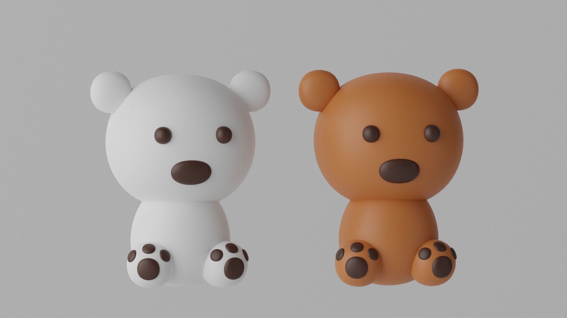 Cartoon Cute Bear 3D model_3
