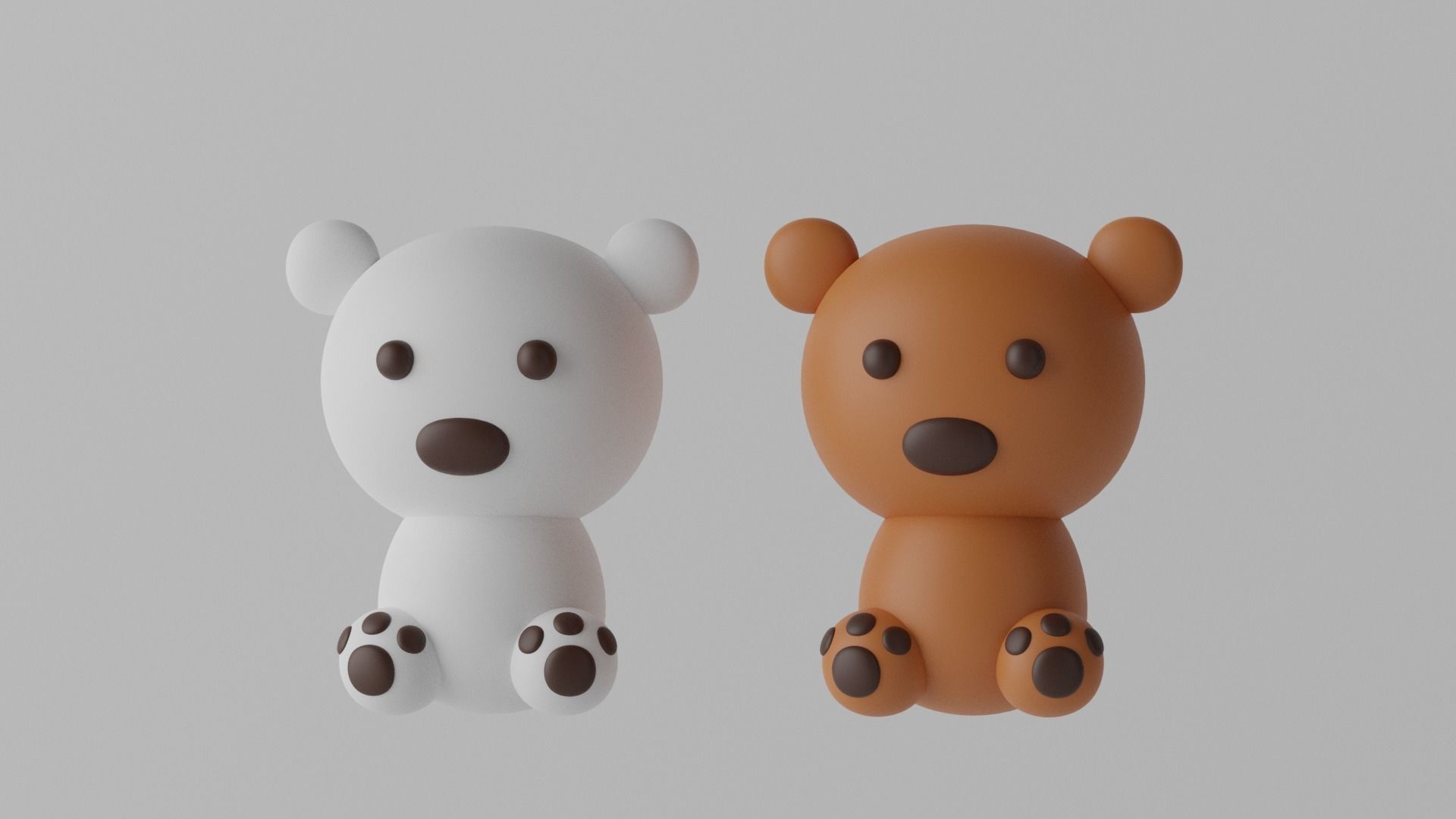Cartoon Cute Bear 3D model_1