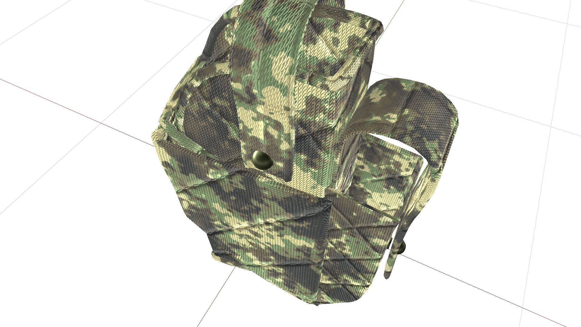 Military pistol holster Low-poly 3D model_5