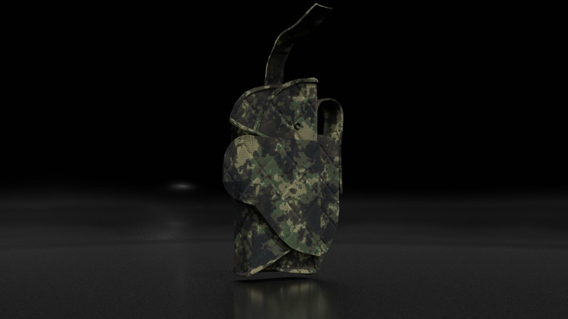 Military pistol holster Low-poly 3D model_1