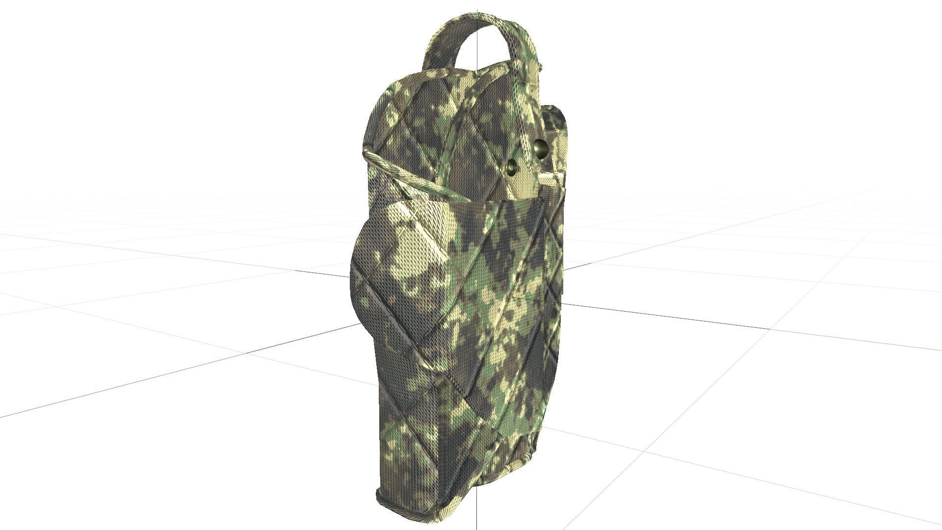 Military pistol holster Low-poly 3D model_6