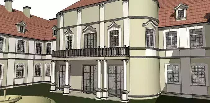 zamek w Grodzcu  castle in Grodziec 3d model