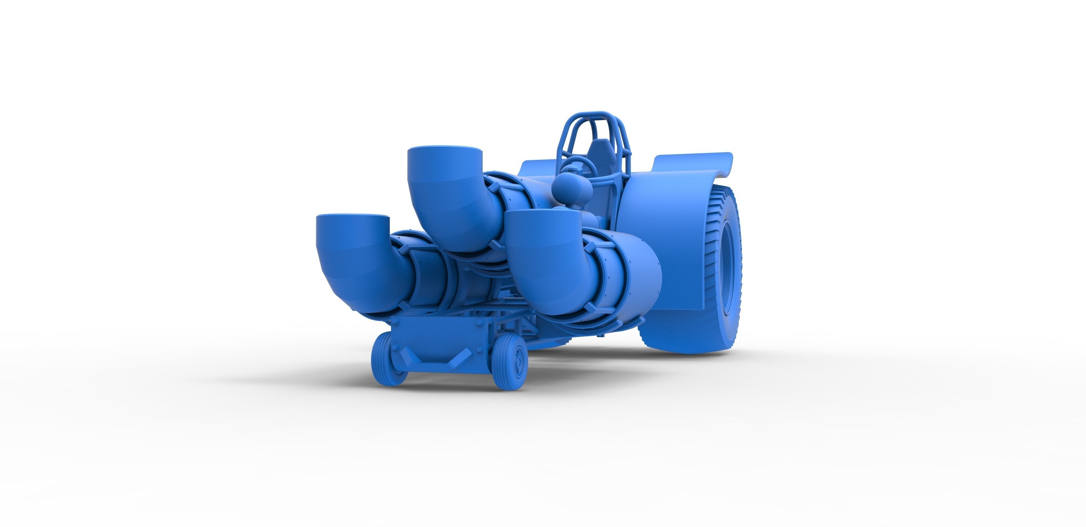 Pulling tractor with 3 jet engines Scale 1 to 25 3D print model_18