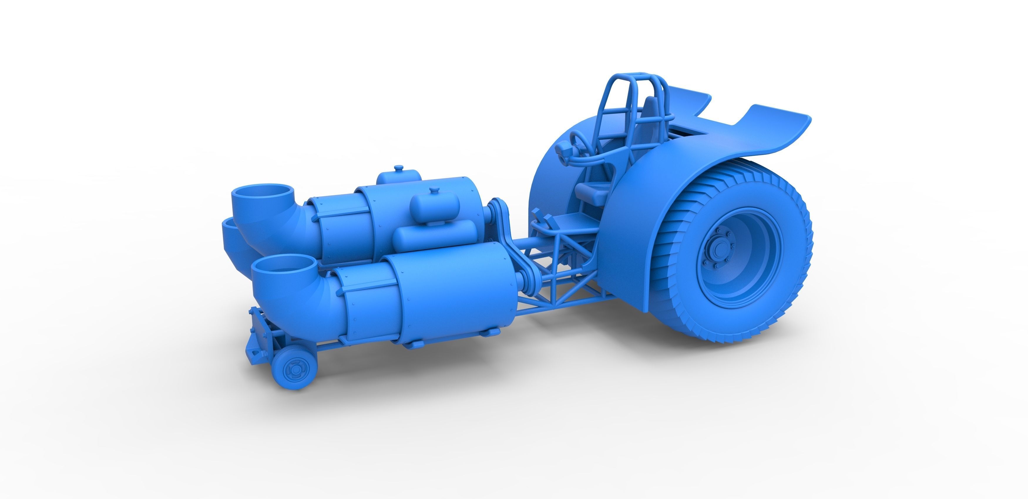 Pulling tractor with 3 jet engines Scale 1 to 25 3D print model_15