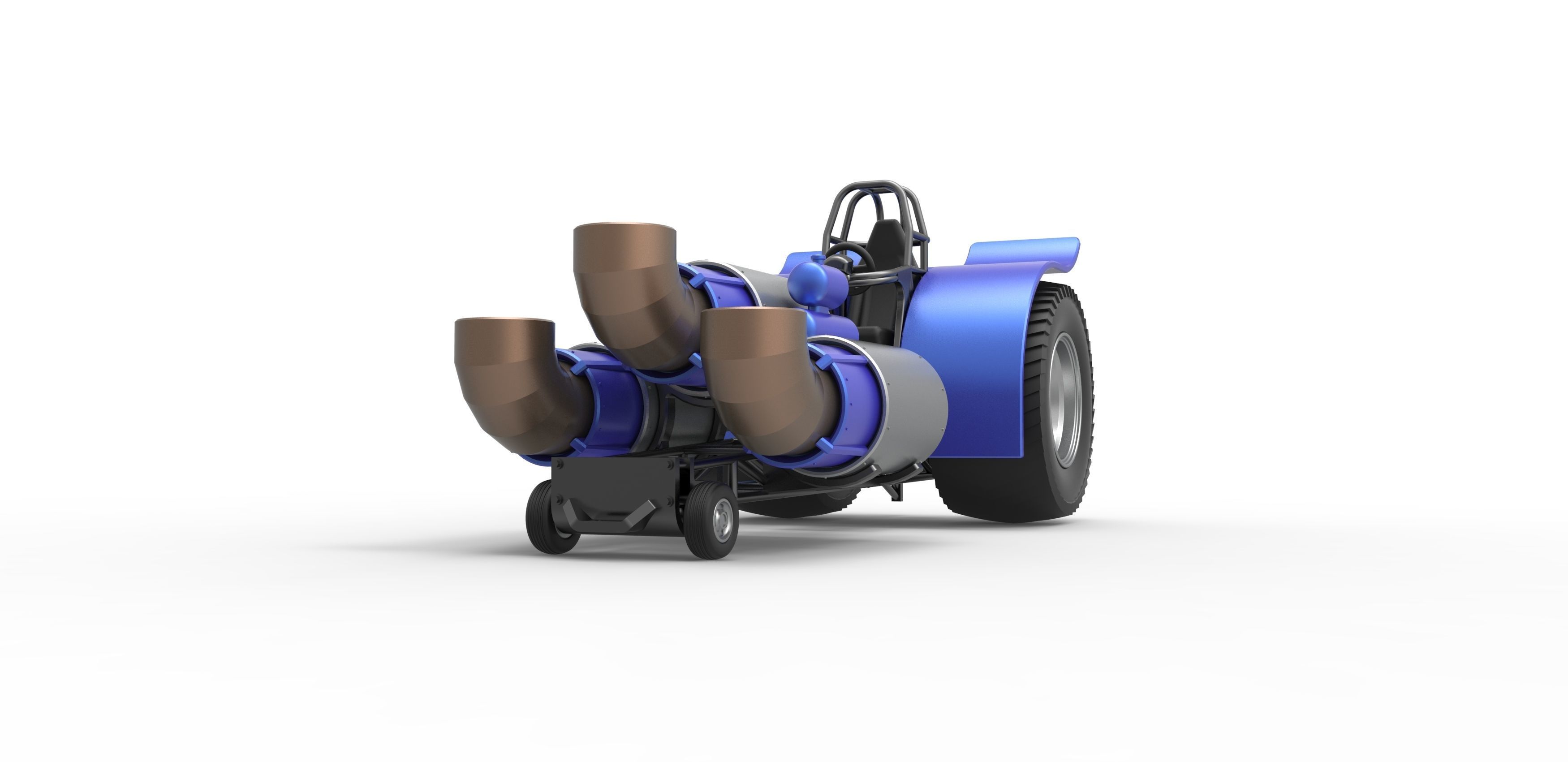 Pulling tractor with 3 jet engines Scale 1 to 25 3D print model_5