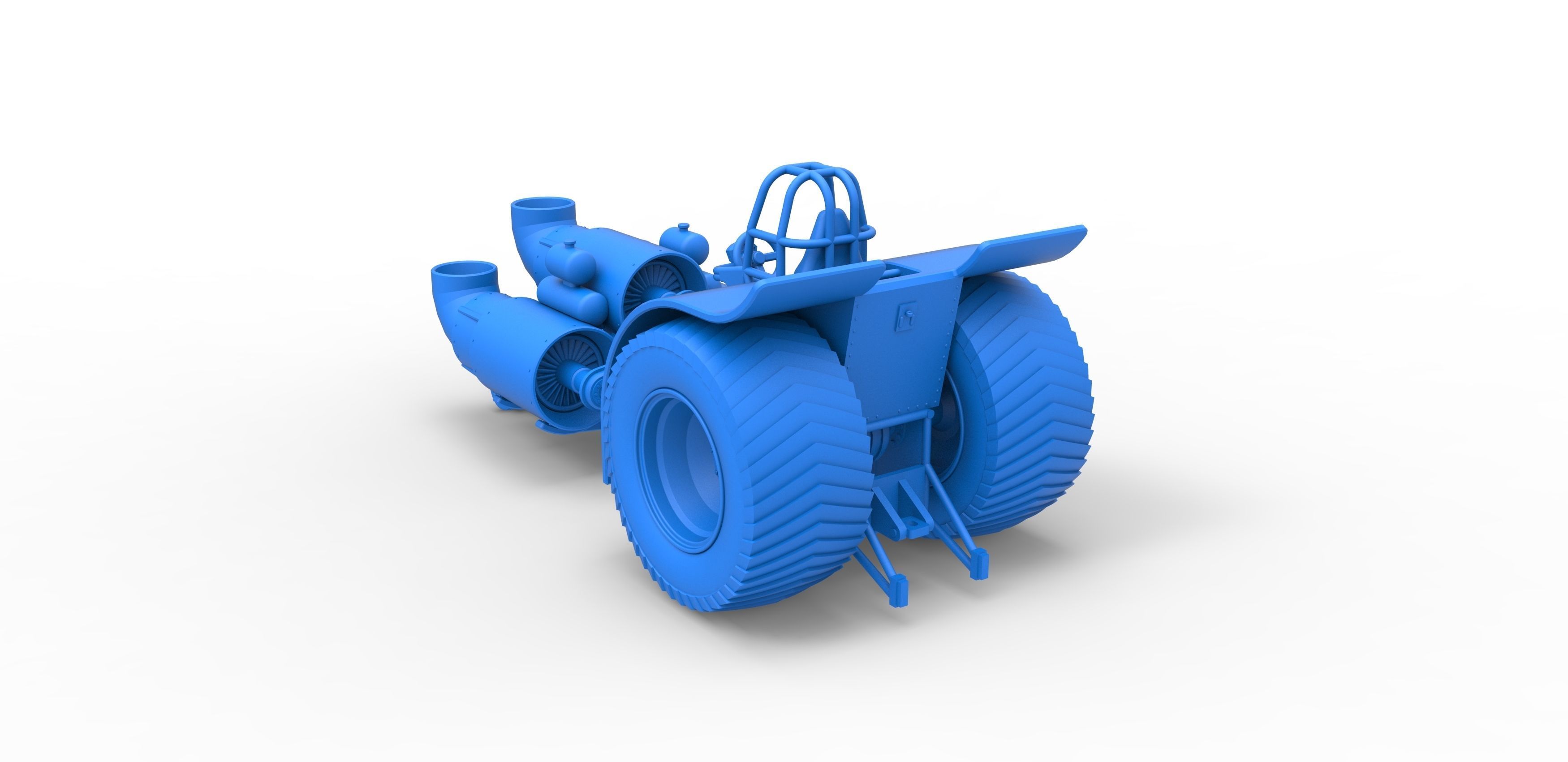 Pulling tractor with 3 jet engines Scale 1 to 25 3D print model_25