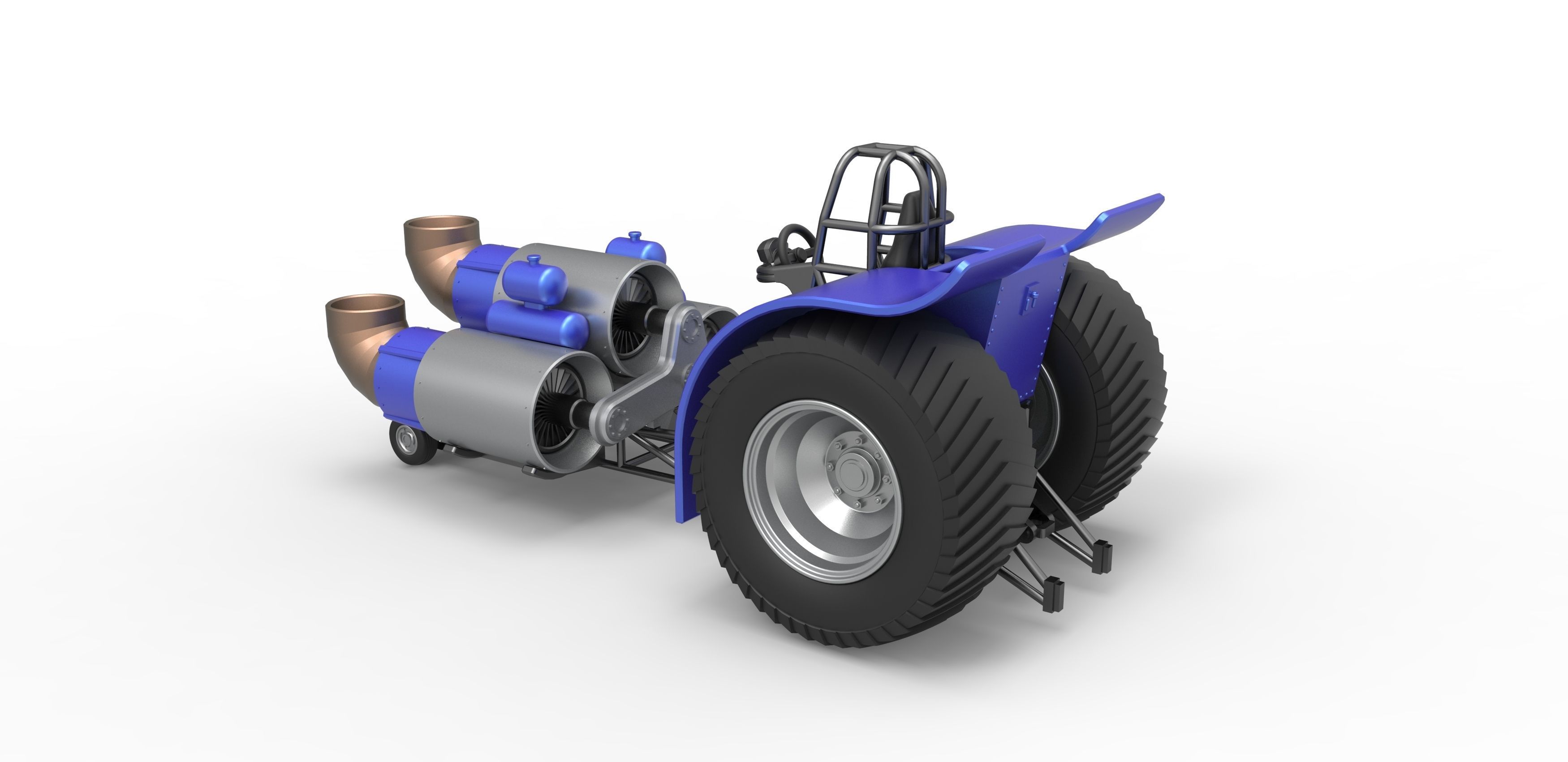 Pulling tractor with 3 jet engines Scale 1 to 25 3D print model_11