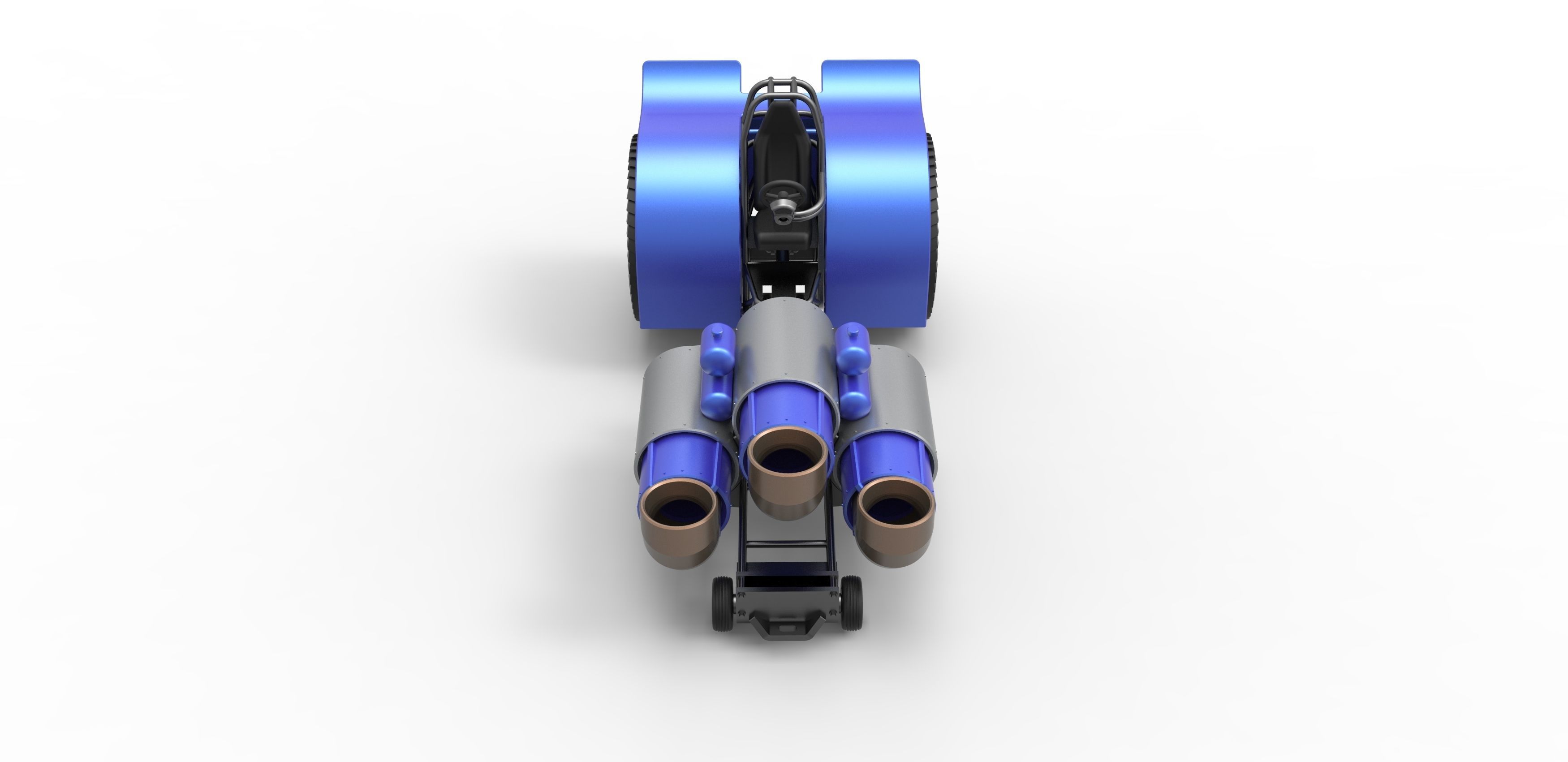 Pulling tractor with 3 jet engines Scale 1 to 25 3D print model_6