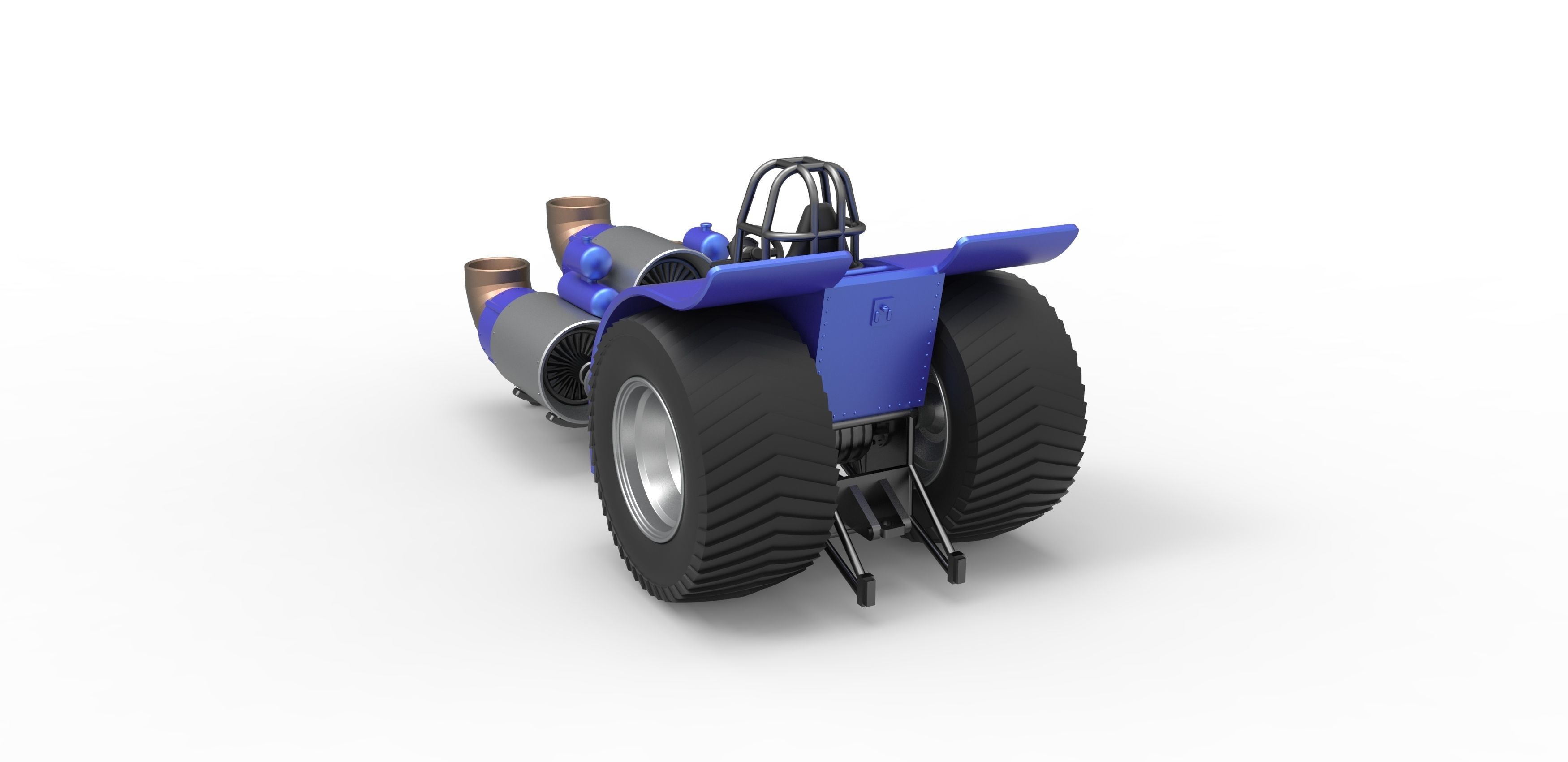 Pulling tractor with 3 jet engines Scale 1 to 25 3D print model_12