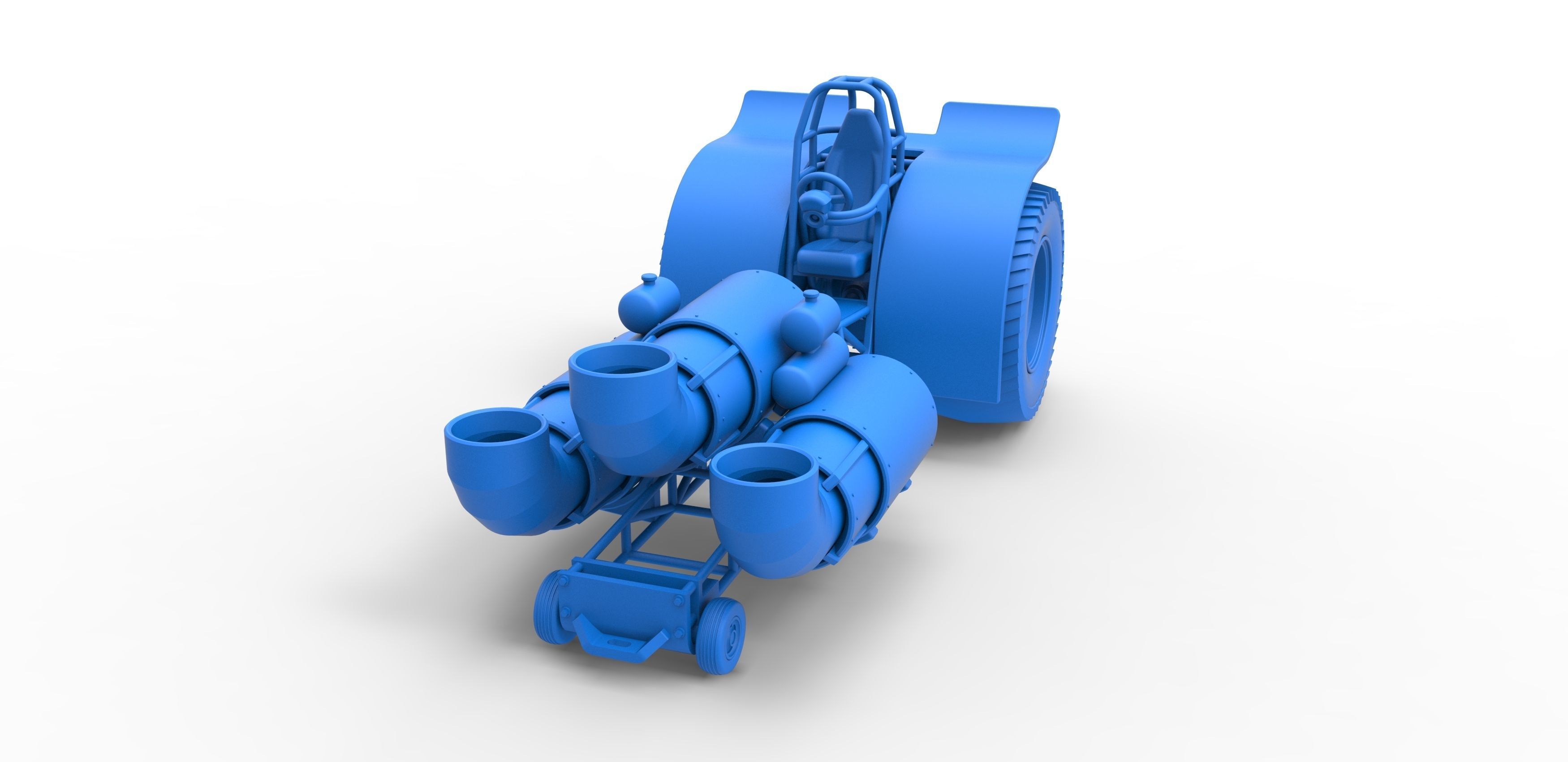 Pulling tractor with 3 jet engines Scale 1 to 25 3D print model_17