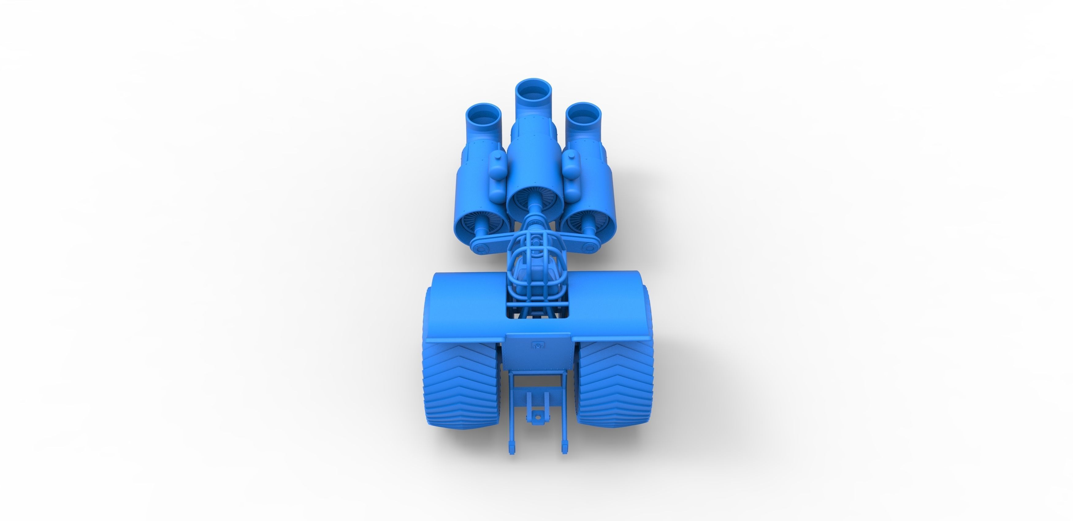 Pulling tractor with 3 jet engines Scale 1 to 25 3D print model_26