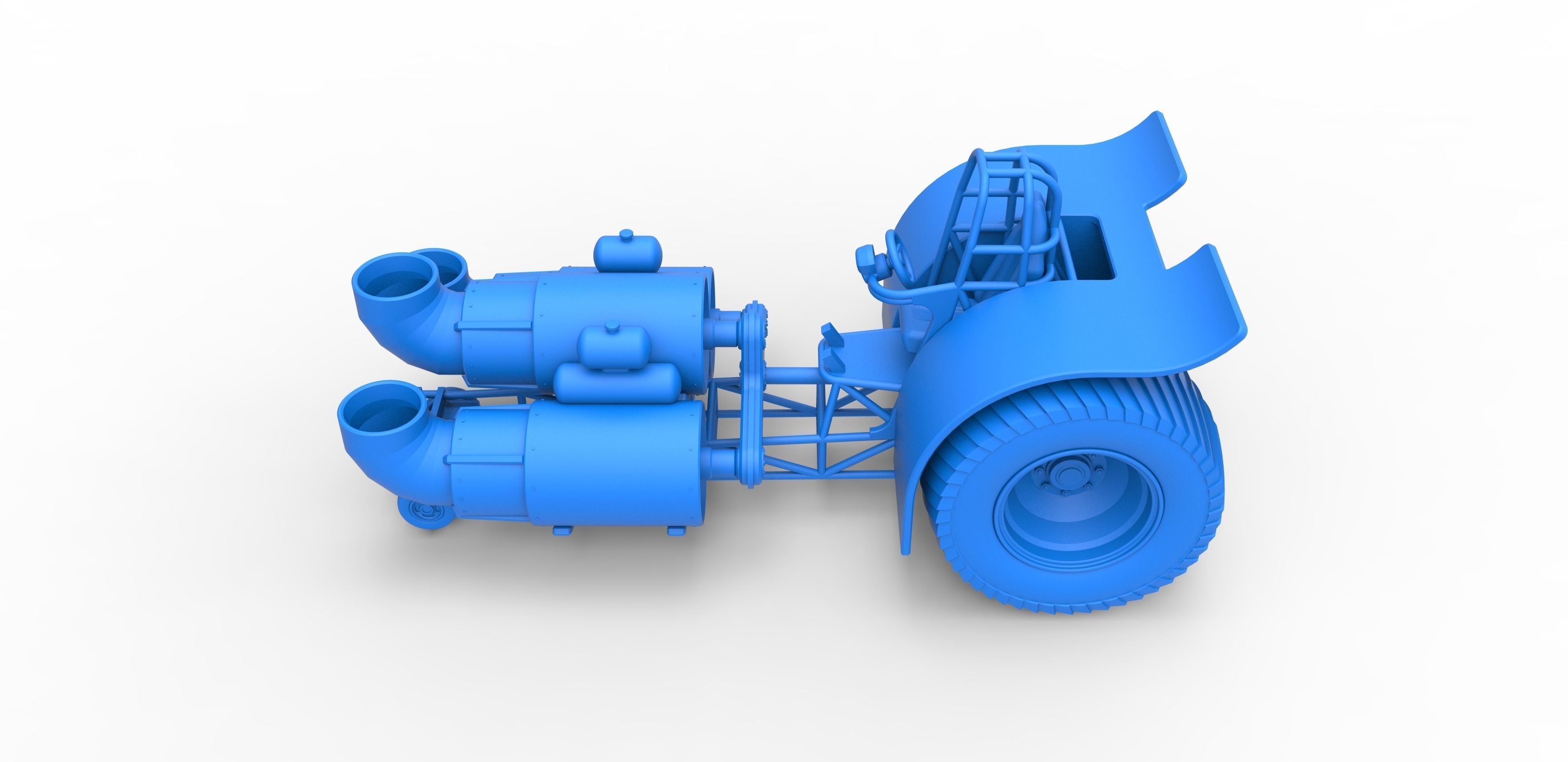 Pulling tractor with 3 jet engines Scale 1 to 25 3D print model_22