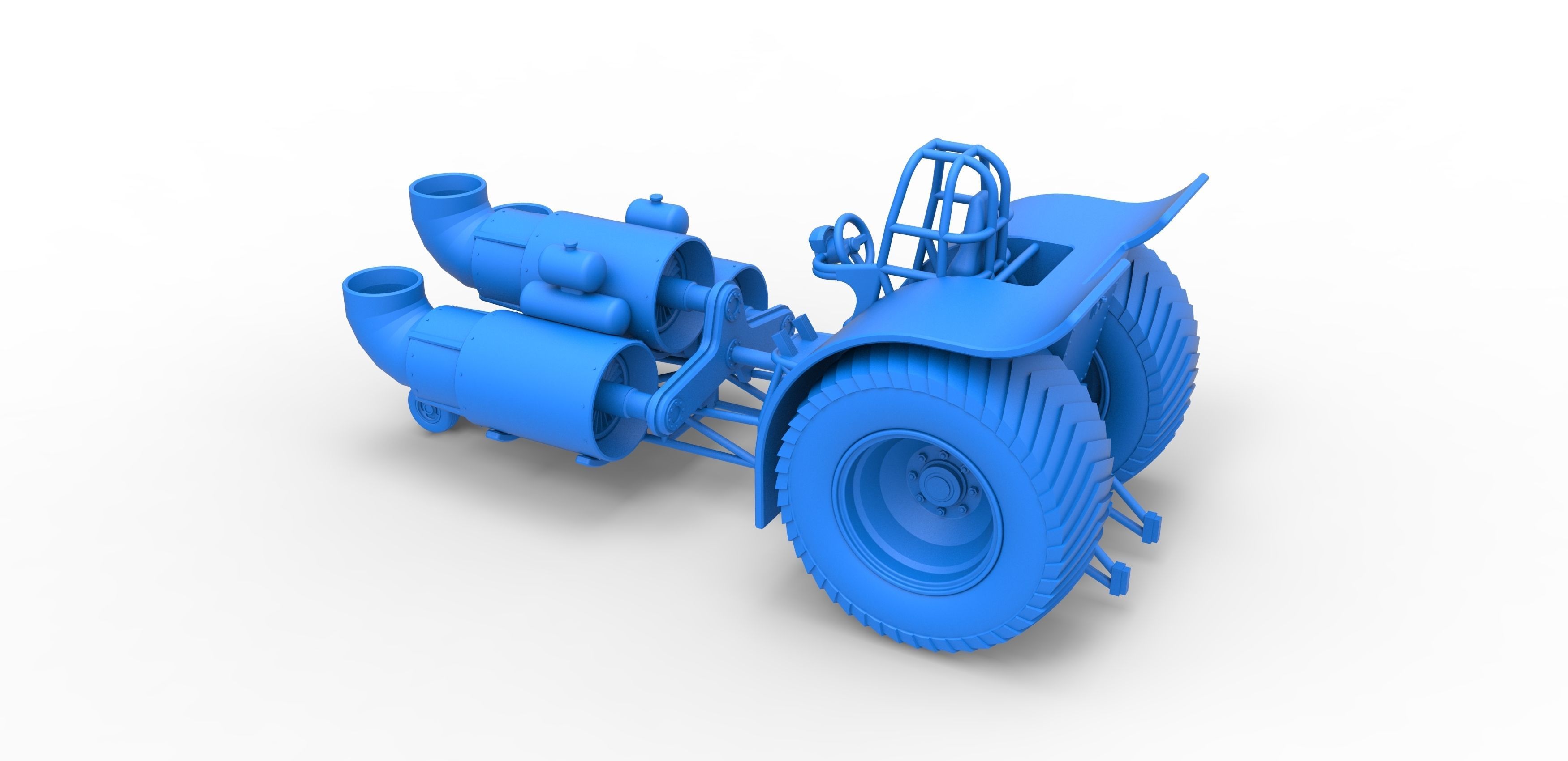 Pulling tractor with 3 jet engines Scale 1 to 25 3D print model_24