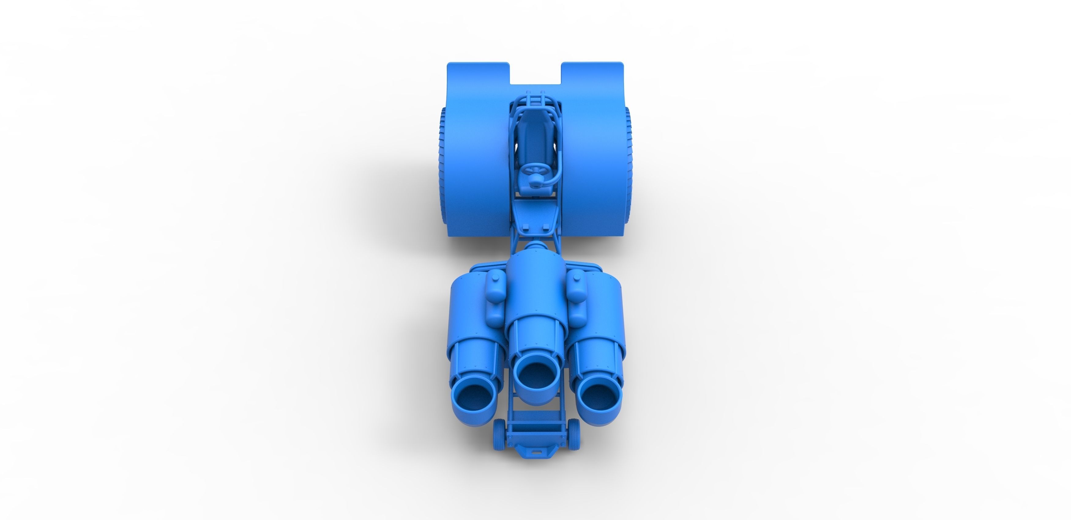 Pulling tractor with 3 jet engines Scale 1 to 25 3D print model_19